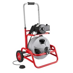 Uimoso Drain Cleaning Machine 75 FT x 1/2 Inch Manual Feed with 6 Cutter Heads