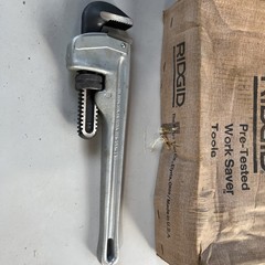 New Old Stock RIDGID Aluminum Straight 14&Prime; Pipe Wrench, 814, Heavy Duty USA Made