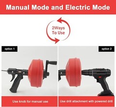 25ft Plumbers Drain Snake Long Heavy Duty Plumbing Auger Hand Tool Bathroom Pipe