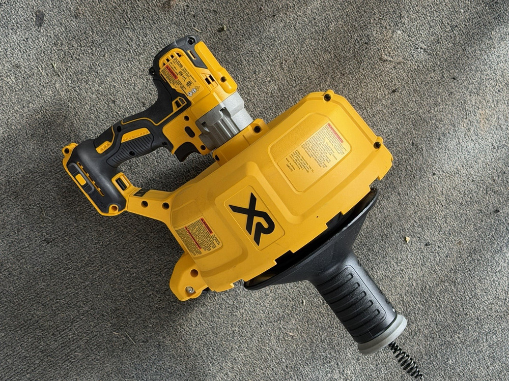 DEWALT XR DCD200B 20V Cordless Drain Snake, 25 ft Inner Core 5/16 in