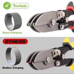 Toolwiz 5 Blade Sheet Metal Tools, Duct Crimping Tool for 10.5 inches, Silver