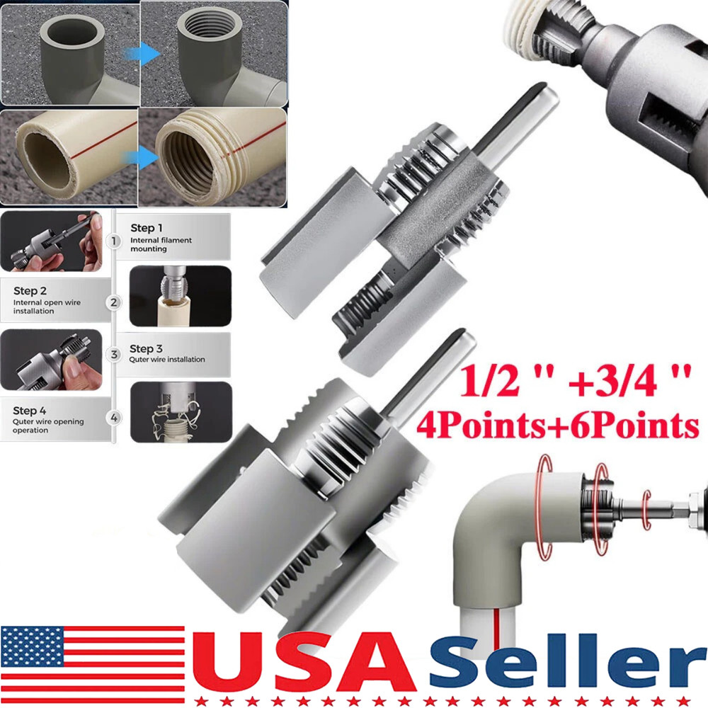⭐Integrated Internal & External Pipe Threading-Tool PVC Pipe Threader Kit USA