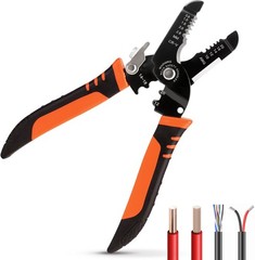 5-In-1 Professional Wire Stripper Tool, Orange Wire Cutters and Crimpers Pliers