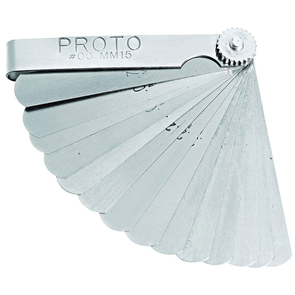 15 Blade Metric Feeler Gauge Set 1/2&Prime; x 3&Prime; Blades
