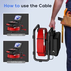 30M Sewer Drain Pipe Inspection Camera with 512hz Locator Self Leveling 10inch