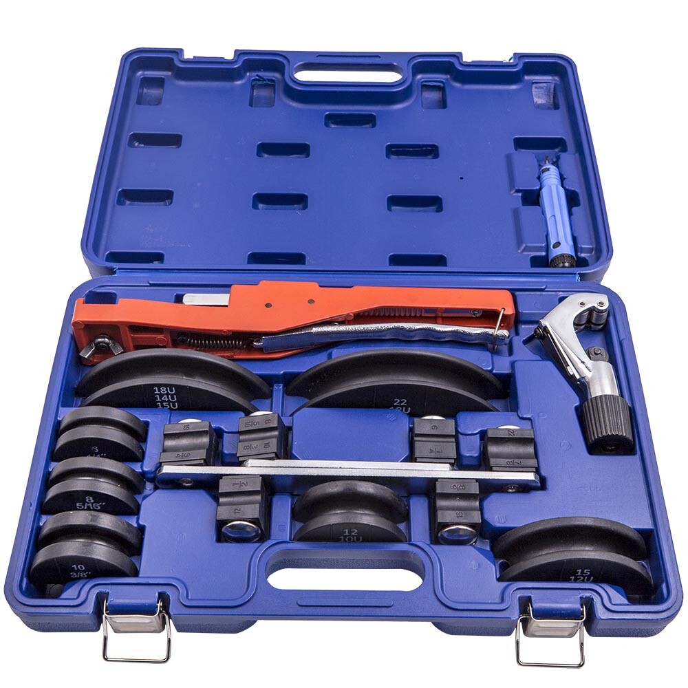 Ratcheting Pipe Tube Bender HVAC Refrigeration Tool Kit 7 Dies Complete set