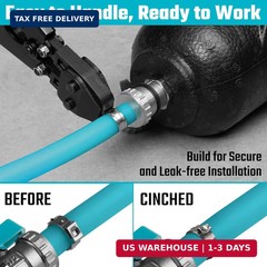 DURATECH Ratchet PEX Crimping Tool, PEX Cinch Tool for Fastening Stainless Clamp