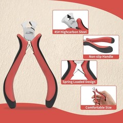 5-Pack End Cutting Pliers 4 Inch, Spring Loaded End Cutters for Jewelry Making,