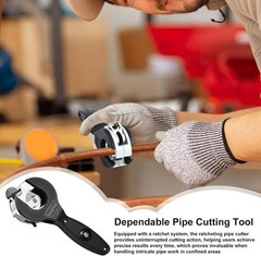Ratcheting Pipe Cutter, Ratchet PVC Pipe Shears with Heavy Duty Blade Design