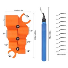 12x 1/4&Prime;-1&Prime; Pipe Depth Gauge Deburring Kit Plumbing Tool for PEX Copper PVC CPVC
