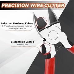 2PCS Heavy Duty Wire Cutters Set, 5 inch & 6 inch Electrical Diagonal Cutting Pl
