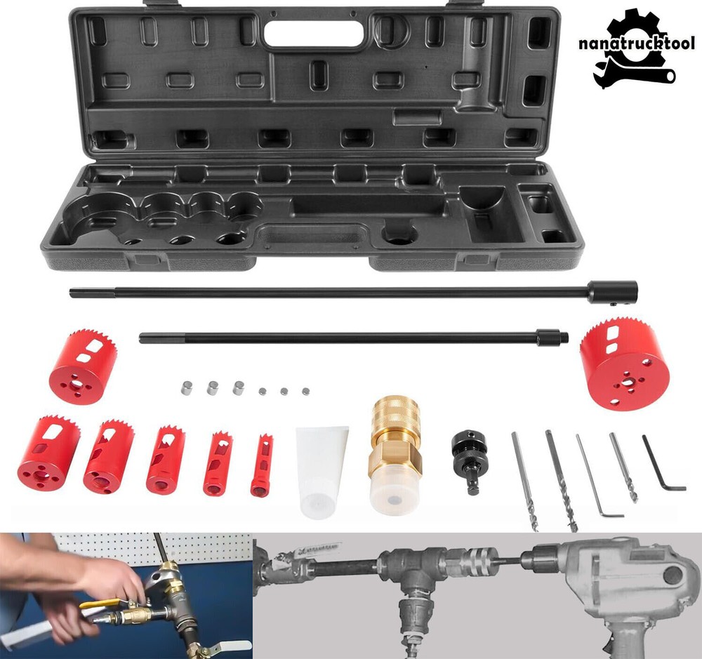 08350 DM3MECH Mechanical Hot Tapping Machine Kit For NPT w Hole Saws and Arbor