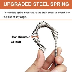 25Ft Drain Auger, Clog Remover with Drill Adapter