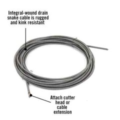 1/2 in. x 75 ft. Drain Cleaning Snake Auger Replacement for K-400 K-3800 Models