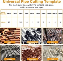 10PCS Pipe Cutting Guides, Precision Pipe Saddle Template, Artificial Leather Pi