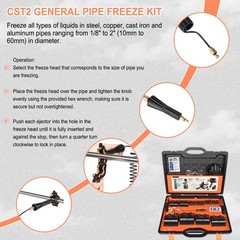 CST2 General Cold-Shot Pipe Freeze Kit, Small, Black + Orange