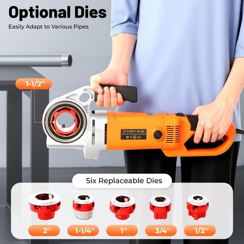 1/2&Prime;-2&Prime; Electric Pipe Threader w/ 6 Dies -Efficient Pipe Threading Machine 2300W