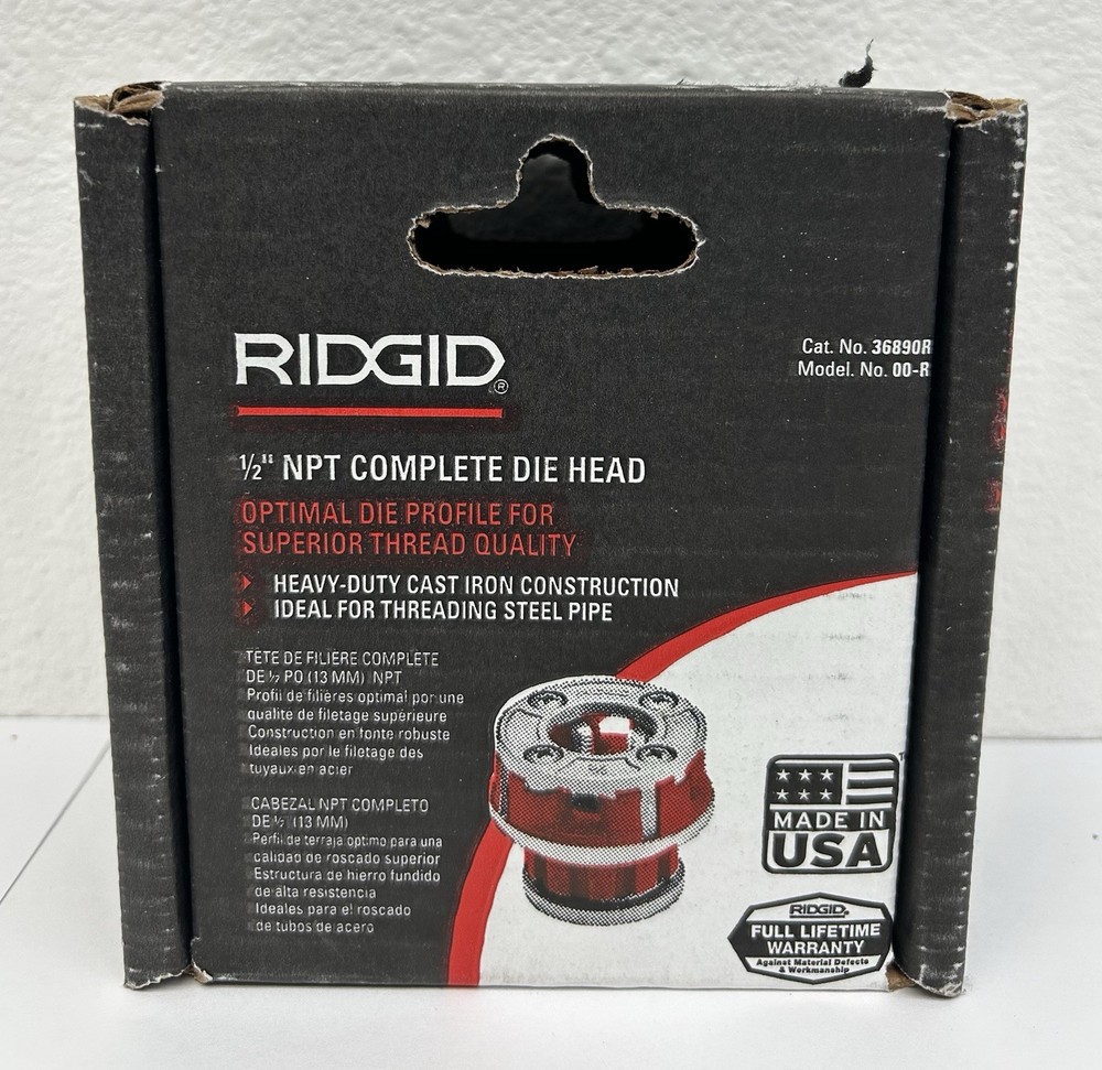 RIDGID NPT Complete Die Head 36890R Pipe Threader 00-R (NEW)