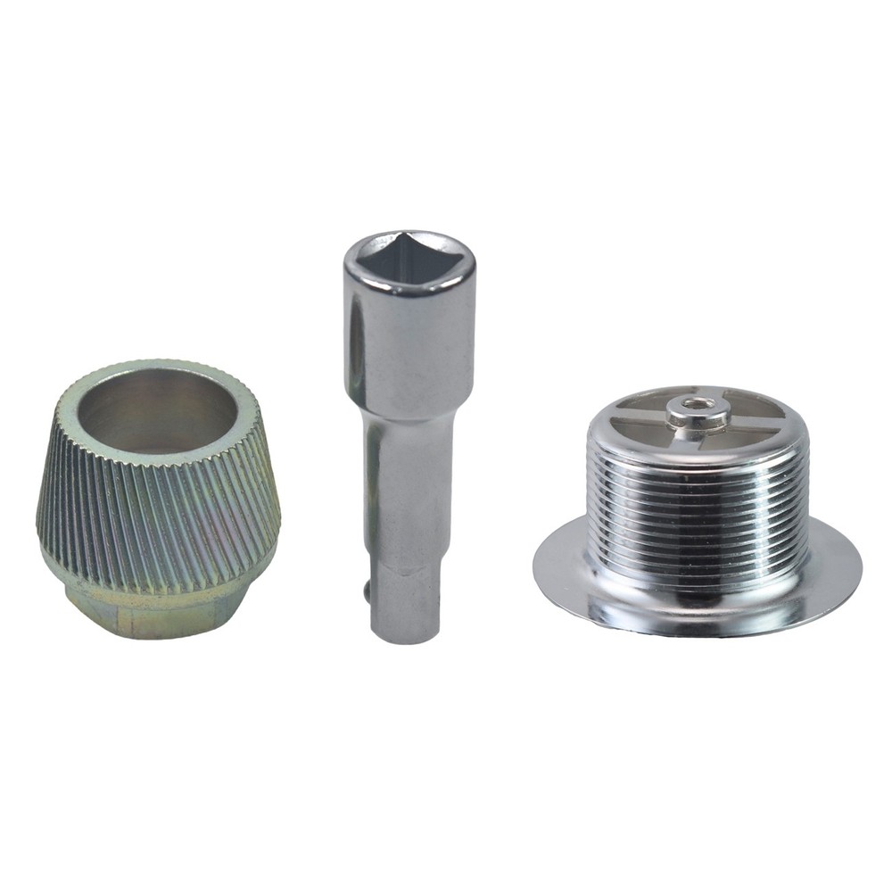 Tub Drain Removal Tool Kit 1-1/2 In Drain Extractor Chrome Strainer 3/8 Tapped