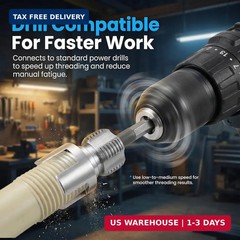 3Pcs Integrated Internal & External Pipe Threading Tool, Dual-Function Pipe