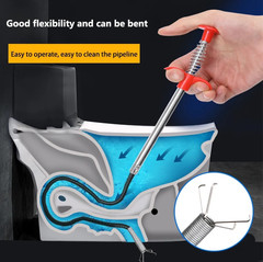 60cm Spring Drain Snake Pipe Dredging Tool Claw Grabber Clog Remover