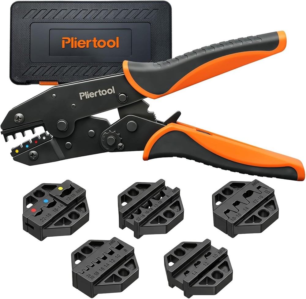 6-Piece Crimping Tool Set, Ratcheting Wire Crimper for Insulated, Heat Shrink Us