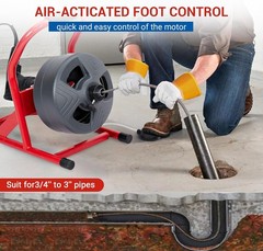🔥50Ft x 5/16&Prime; Electric Drain Cleaner Machine, Professional Drain Auger with Foo