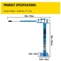 VEVOR YP-38 Metal Bender Compact Flat Bar Bender w/ Floor Stand 7 Dies 1&Prime;-3&Prime;