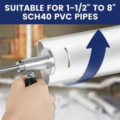 PVC Inside Pipe Cutting Tool Kit 19pc Set Plumber Contractor 1.5-8in