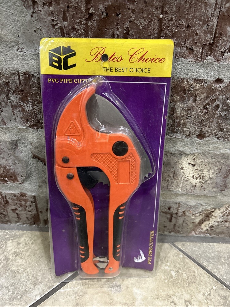 Bates- PVC Pipe Cutter, Orange Ratcheting PVC Pipe Cutter Tool