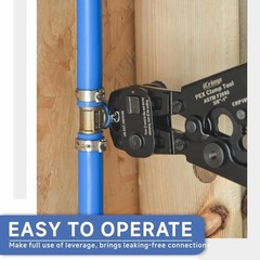 PEX Crimping Tool with Ratchet & Removal Function, 20PCS 1/2&Prime; & 10PCS 3/4&Prime; Clamp