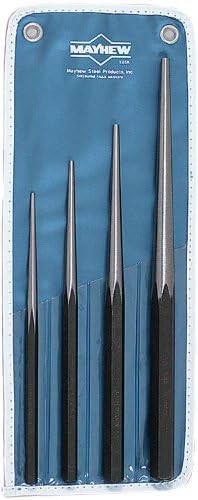9664 &ndash; Line-Up Punch 4 Piece Set w/Pouch (Mayhew #62235) &ndash; 1/8Inch &ndash; 1/4Inch