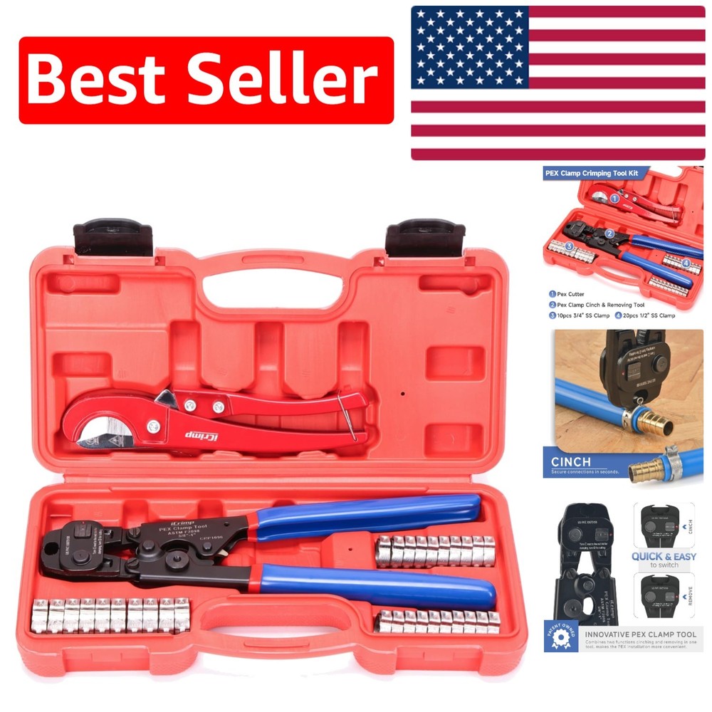Universal PEX Cinch Tool Set &ndash; All-in-One Crimper and Pipe Cutter Kit