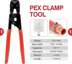 PEX Clamp Tool Kit 3 8-1 w Rings & Tubing Cutter &ndash; All-in-one Crimping Set