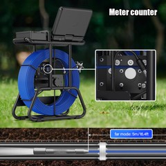 80m Sewer Pipe Inspection Camera 512hz Self-leveling Pipe Camera 10&Prime; Display
