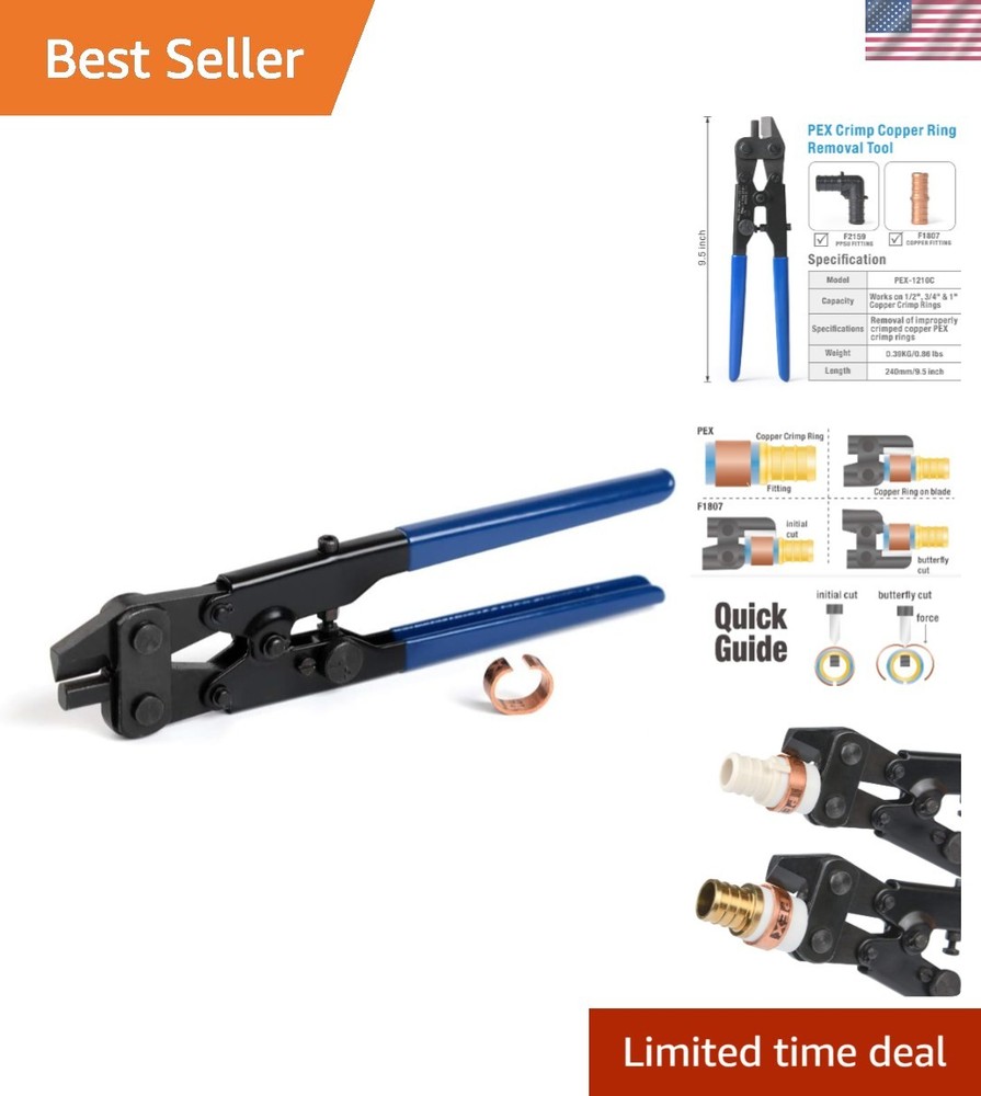 Gentle Action PEX Crimp Ring Removal Tool &ndash; iCrimp PEX-1210C for 1/2&Prime;-1&Prime; Sizes