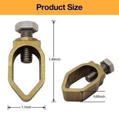Copper Ground Rod Clamps Grounding Clamp Direct Burial 5/8 inch (2, Copper Al&hellip;