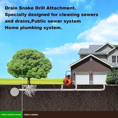 Drain Snake Drill Attachment,Cutter and Auger Set,Used in 50-100FT AC Drain Clea