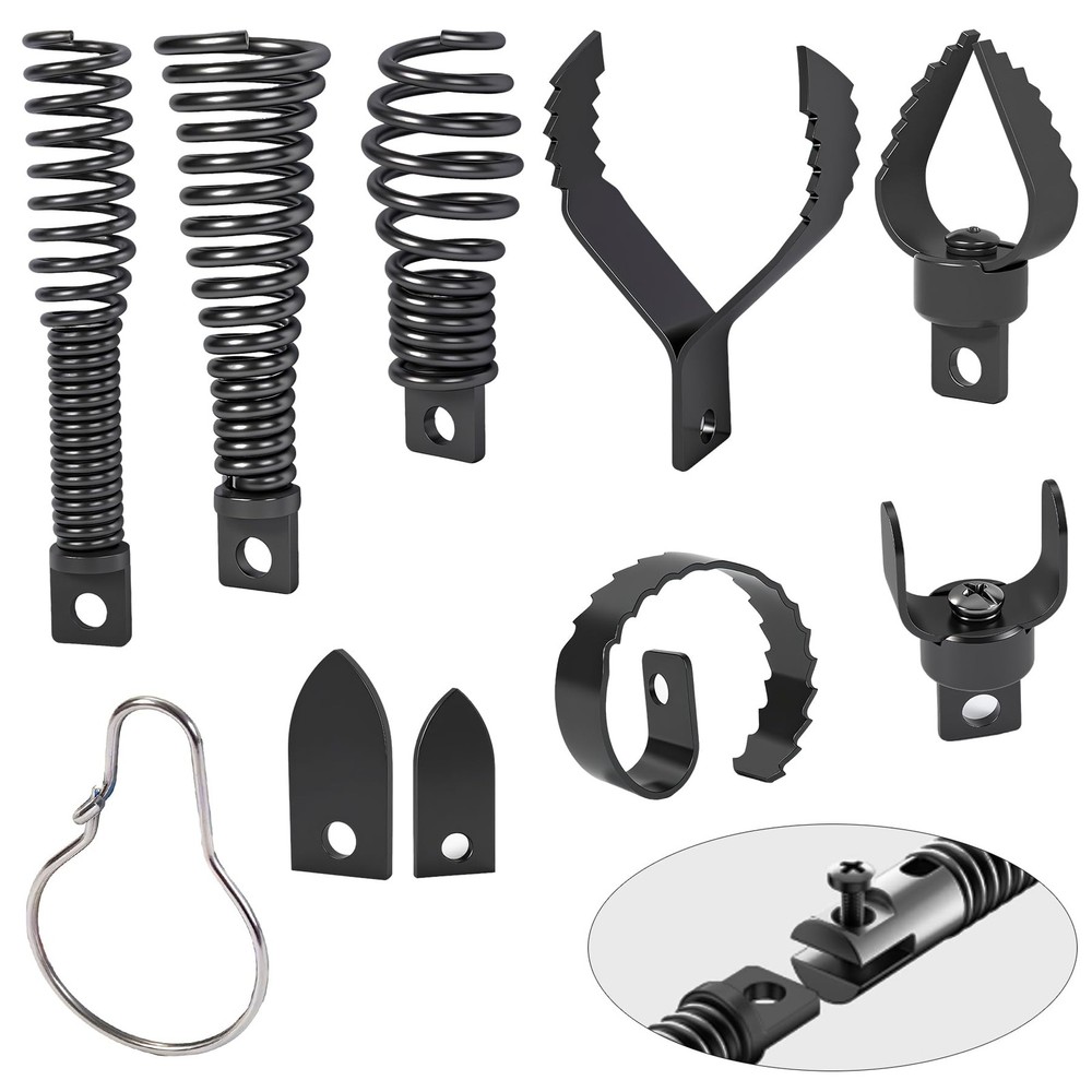 Richcat Drain Snake Drill Attachment,Cutter and Auger Set,Used in 50-100FT&hellip;
