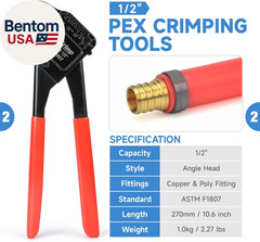 IWS-1807CN PEX Crimping Tool Kit with PEX Crimpers, PEX Tubing Cutter, Copper Ri