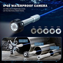 Rechargeable 4.3&Prime; Plumbing Camera with 100ft Cable, 32GB Card & Autofocus