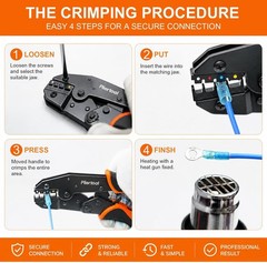 6-Piece Crimping Tool Set, Ratcheting Wire Crimper for Insulated, Heat Shrink Us