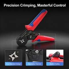 Baomain HSC8 6-4 Self-Adjustable Crimping Tool &ndash; Square 4-Sided Crimps for 23-10