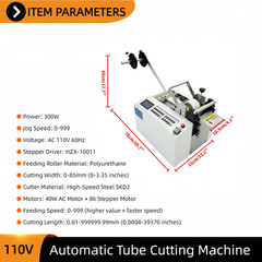 110V Tube Cutting Machine Automatic Cutter for PVC/Silicone & PE Hoses 0-85mm