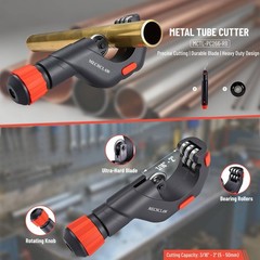Heavy Duty Tube Cutter for Copper, Iron, Aluminum & Steel &ndash; Cuts 3/16&Prime; to 2&Prime; OD,