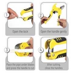 PVC Pipe Cutter 1-5/8&Prime; Ratchet Pipe Cutter Tool for PVC PEX Tubing Cutting SK5 B