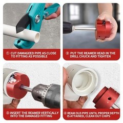 PVC Pipe Reamer Set 6 Piece 0.75 1 1.5 2 3 4 Inch Fitting Saver For Drill