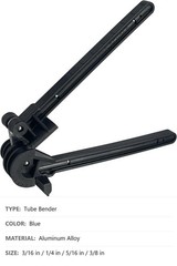 Manual Tube Bender, 4 in 1, 180 Degree, 3/16&Prime; 1/4&Prime; 5/16&Prime; 3/8&Prime; OD, ABS