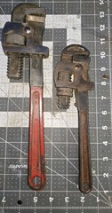 Lot (2) ~Proto 814HD Pipe Wrench 14&Prime; & Western Auto HR2438, 10&Prime; USA, Vintage.