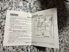 RIDGID A-17-A Adapter 5 /16&Prime; x 25&Prime; cable bulb auger 59250 (IN THE ORIGINAL BOX)